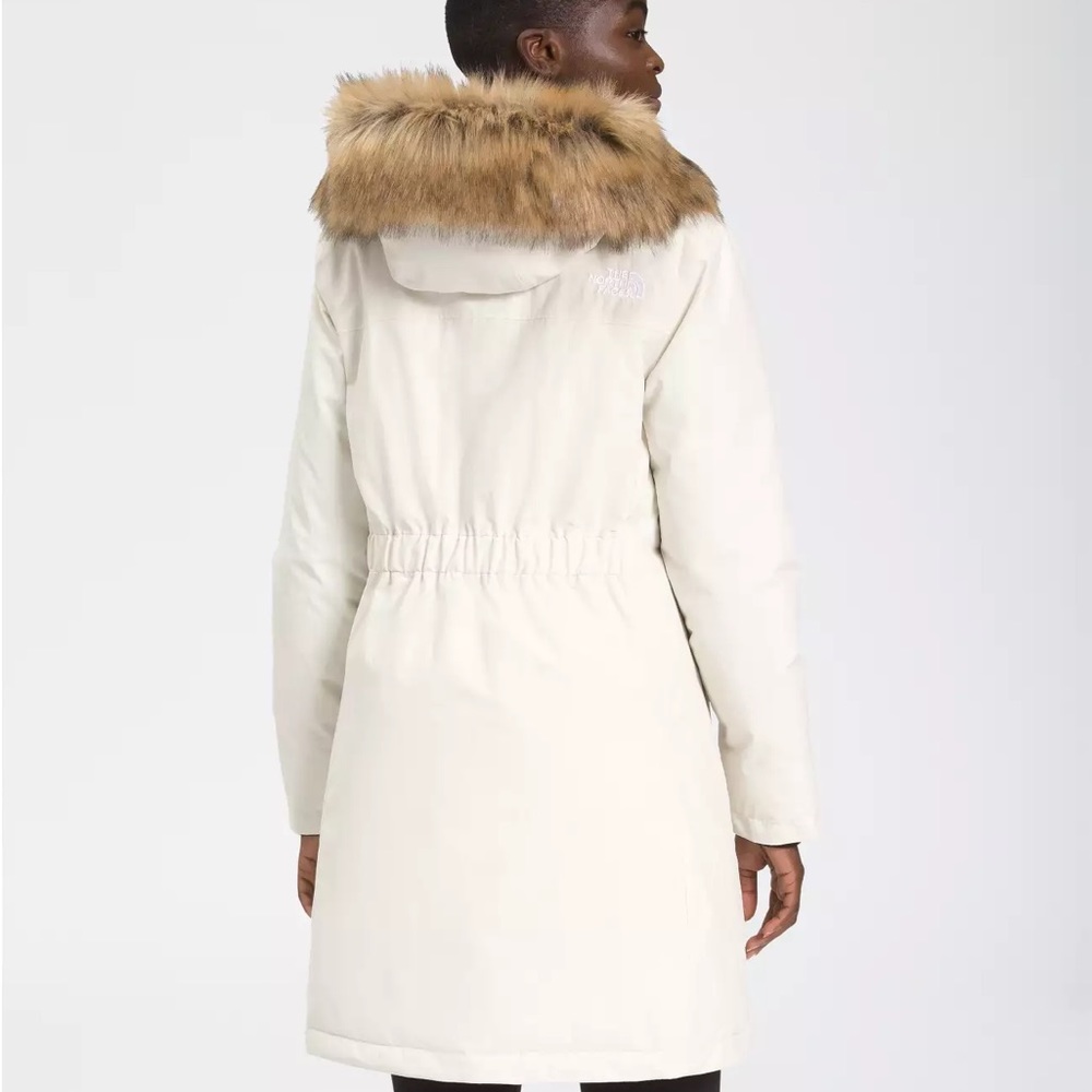 NWT women vintage white North Face - Arctic Parka long coat hood faux fur - Picture 3 of 12